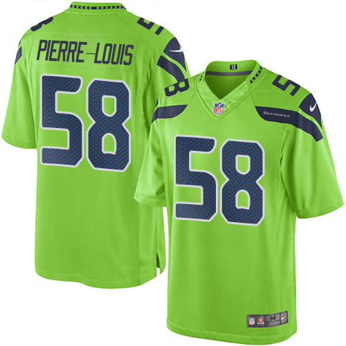 Men's Limited Kevin Pierre-Louis Nike Jersey Green - #58 Rush NFL Seattle Seahawks